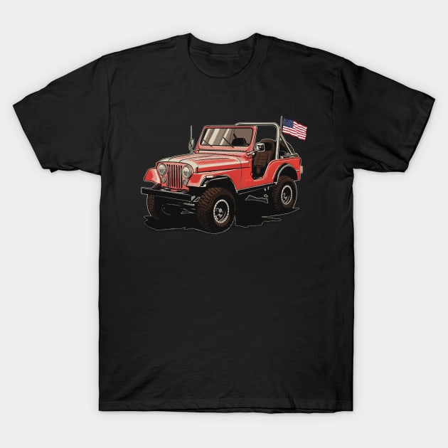 American jeep cj T-Shirt by Saturasi